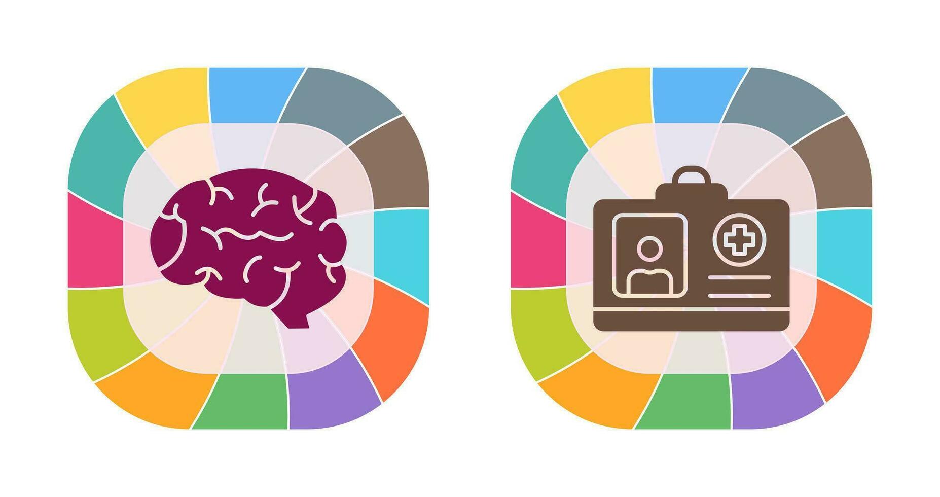 Brain and Card Icon vector