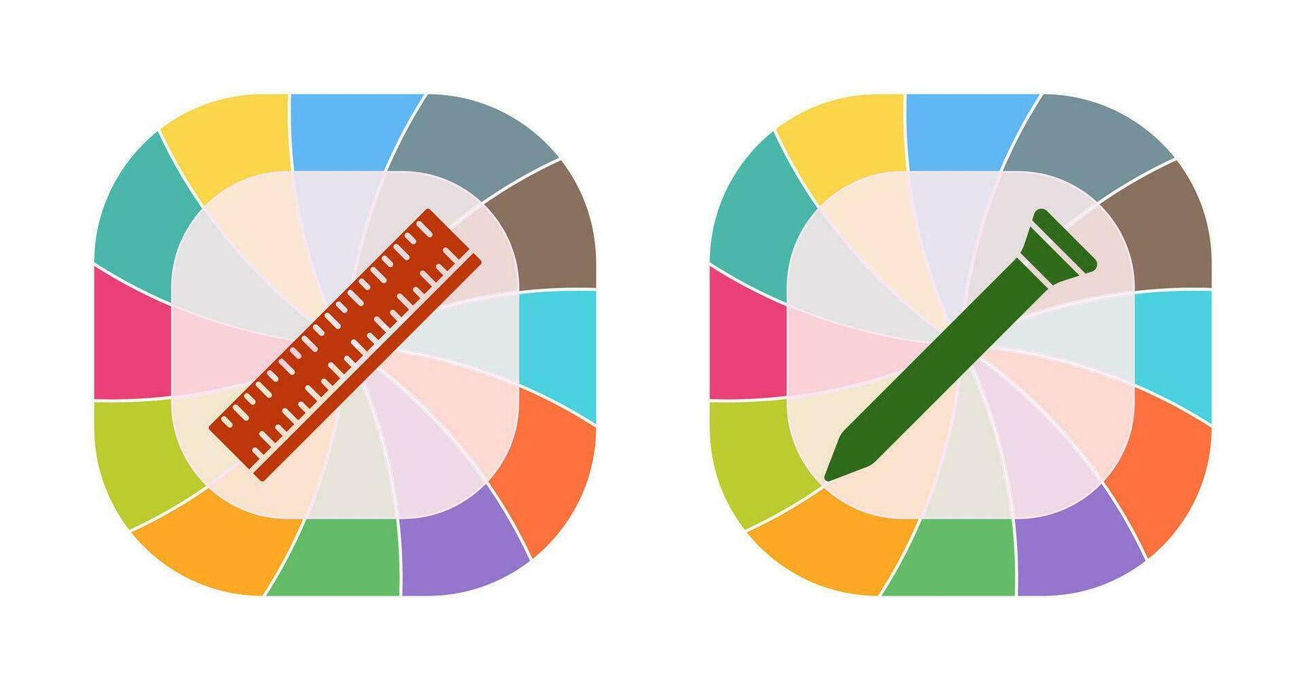 Ruler and Nail Icon vector