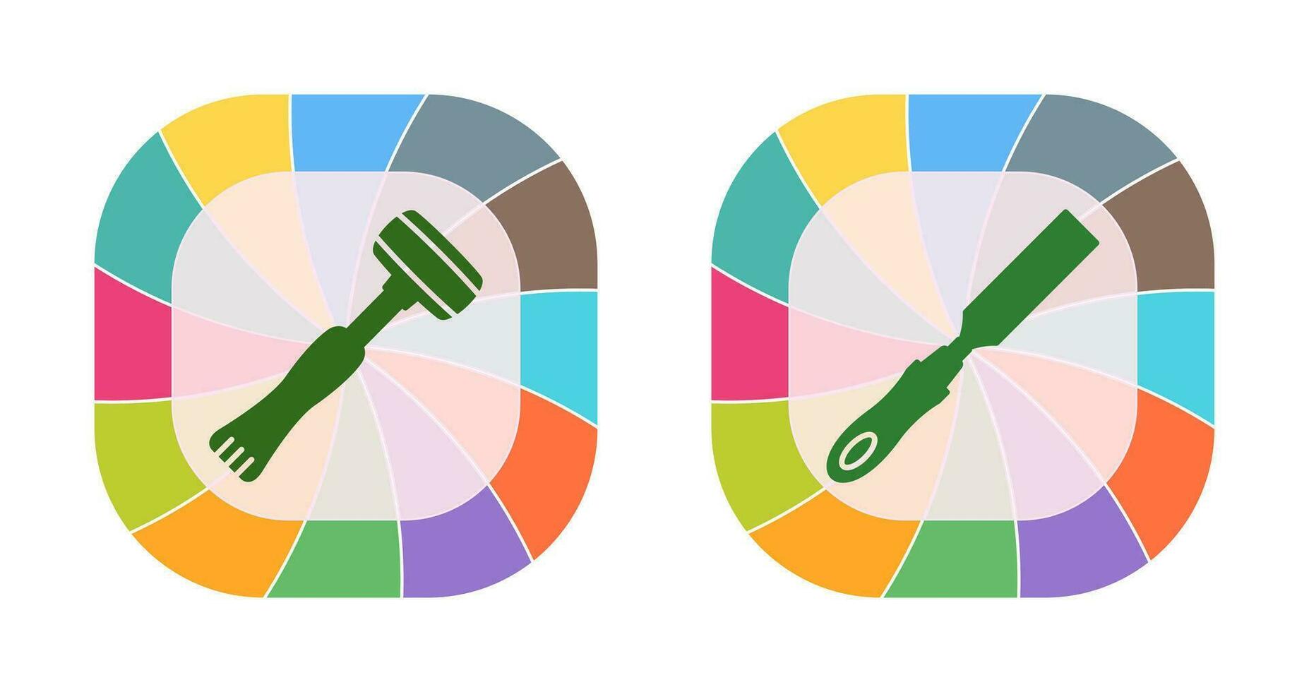 Sledgehmmer and Chisel Icon vector