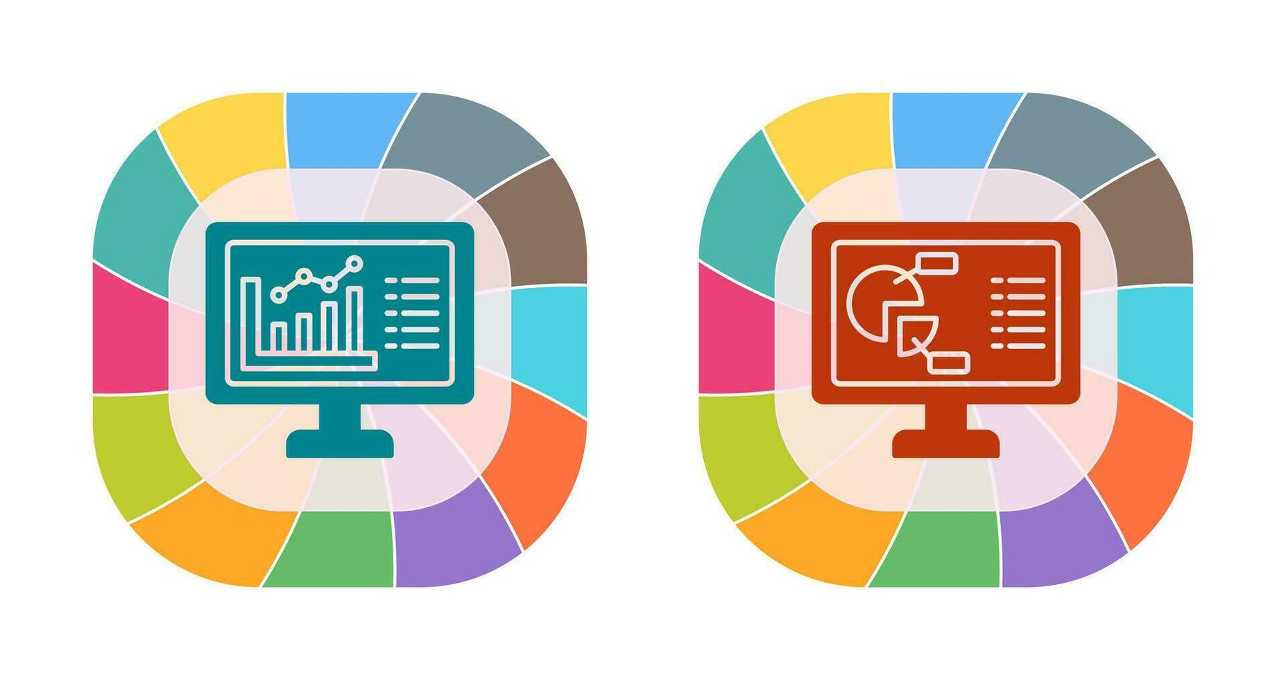 Graph and Pie Chart Icon vector