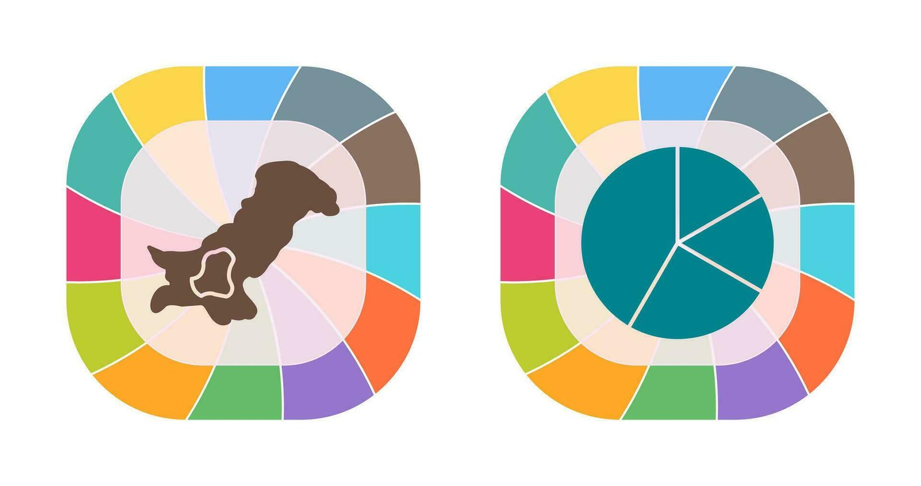 Map and Pie Icon vector