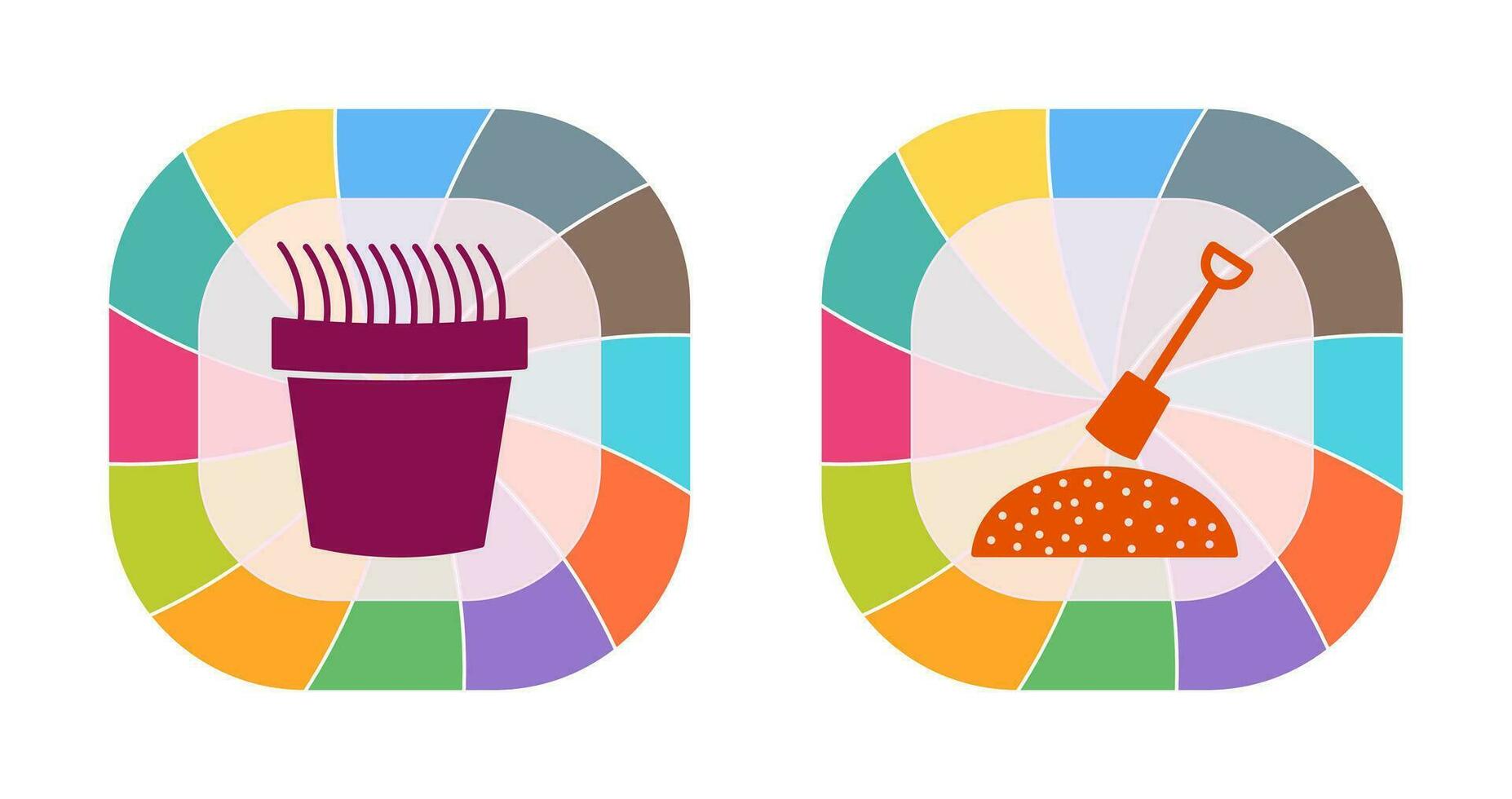 Gress Pot and Gardening Icon vector