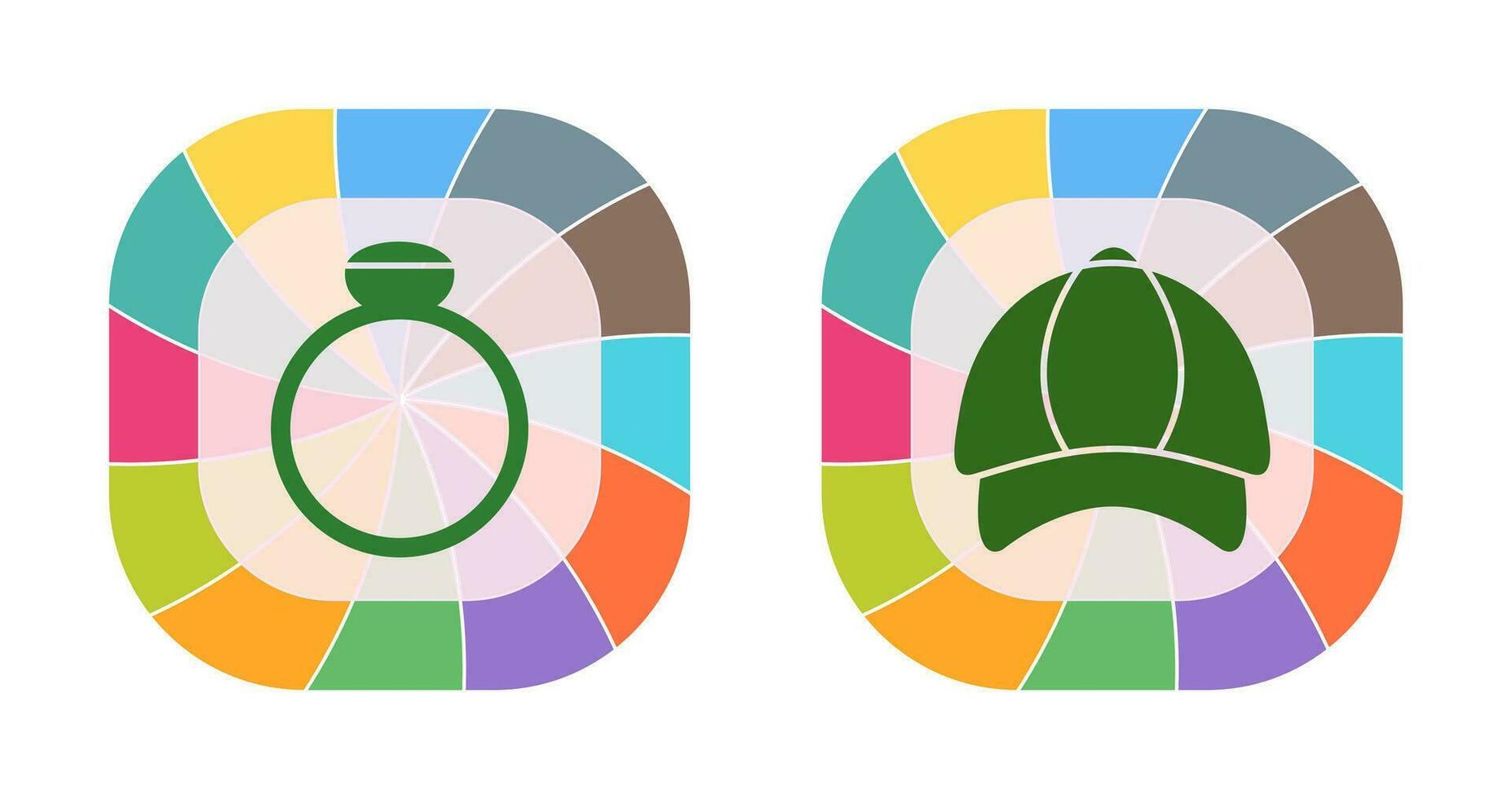 Ring and P Cap Icon vector