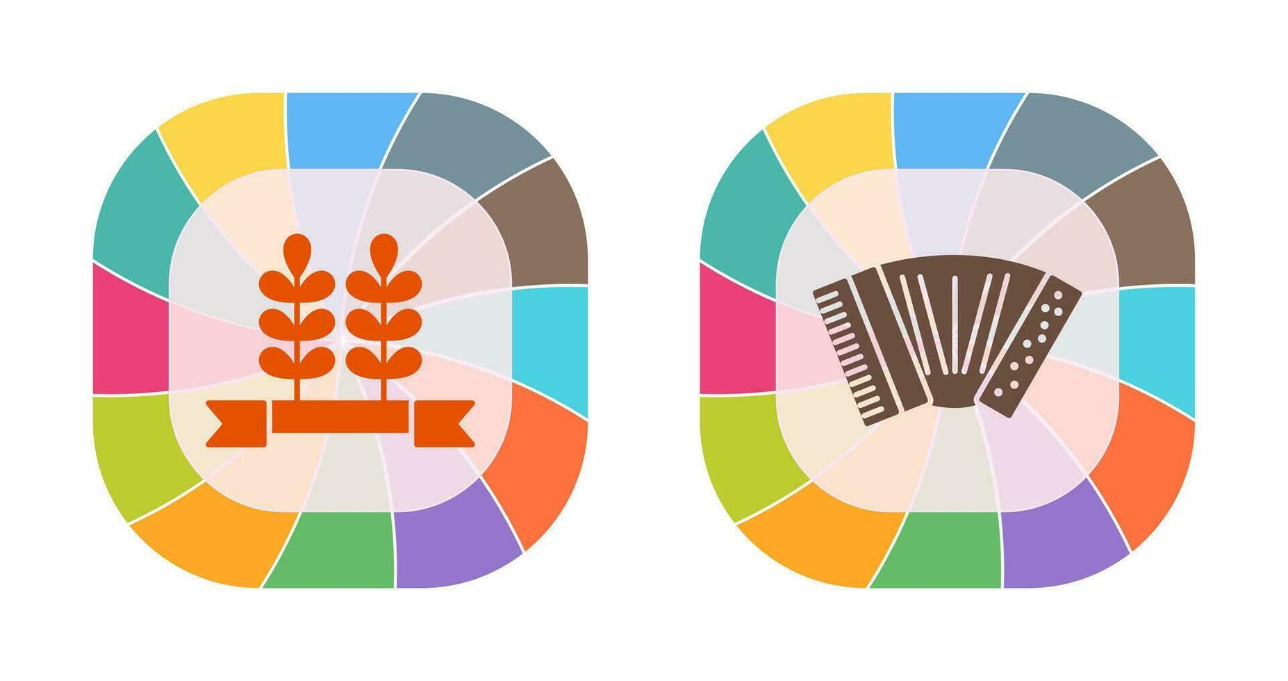 Accordion a d Wheat Icon vector