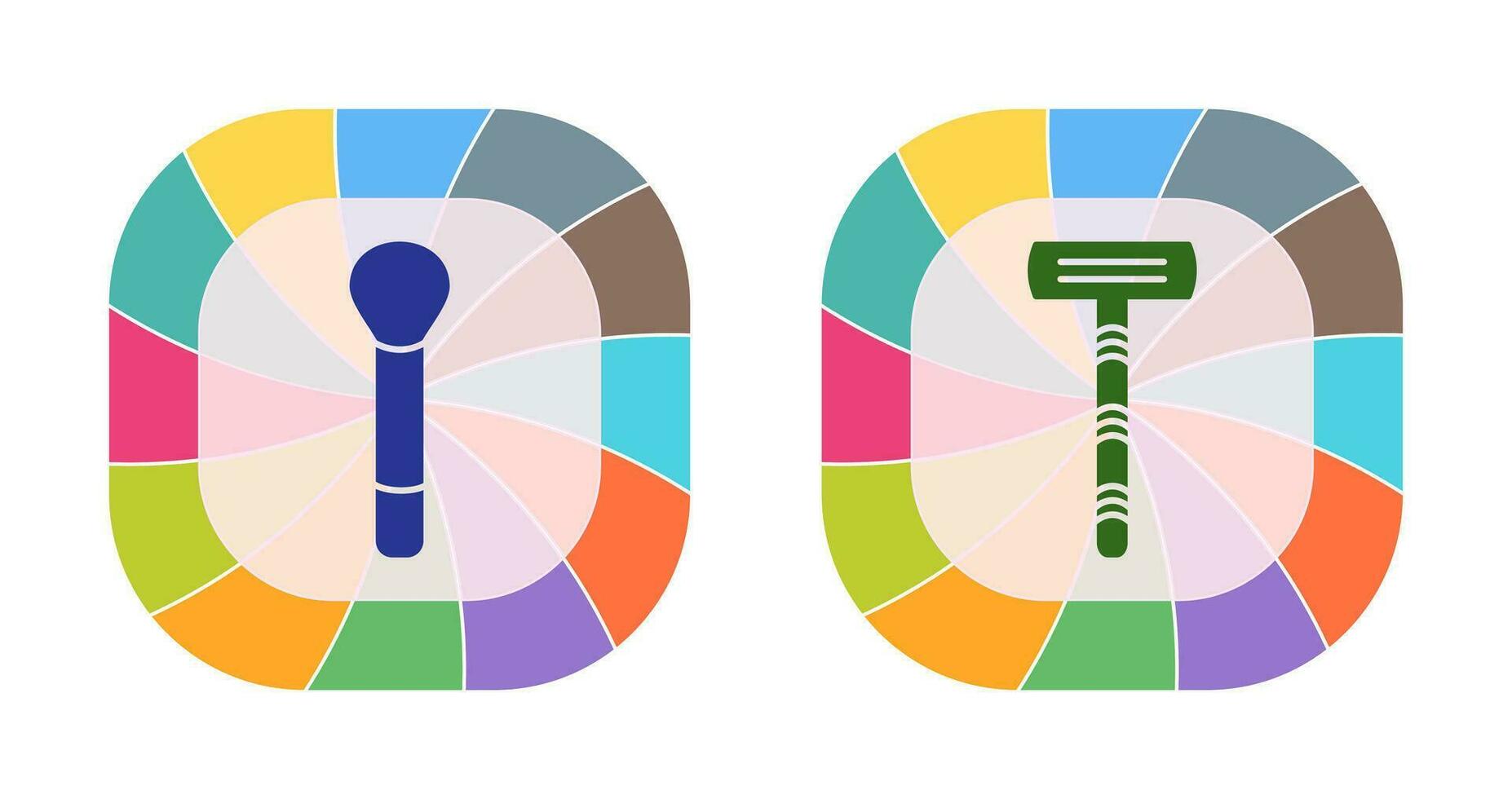 cepillo y maquinilla de afeitar icono vector