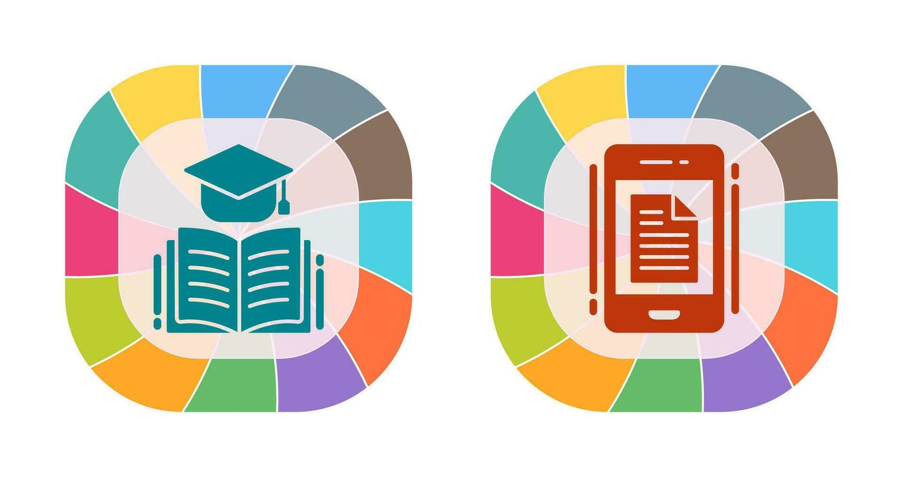 Graduation and Phone Icon vector