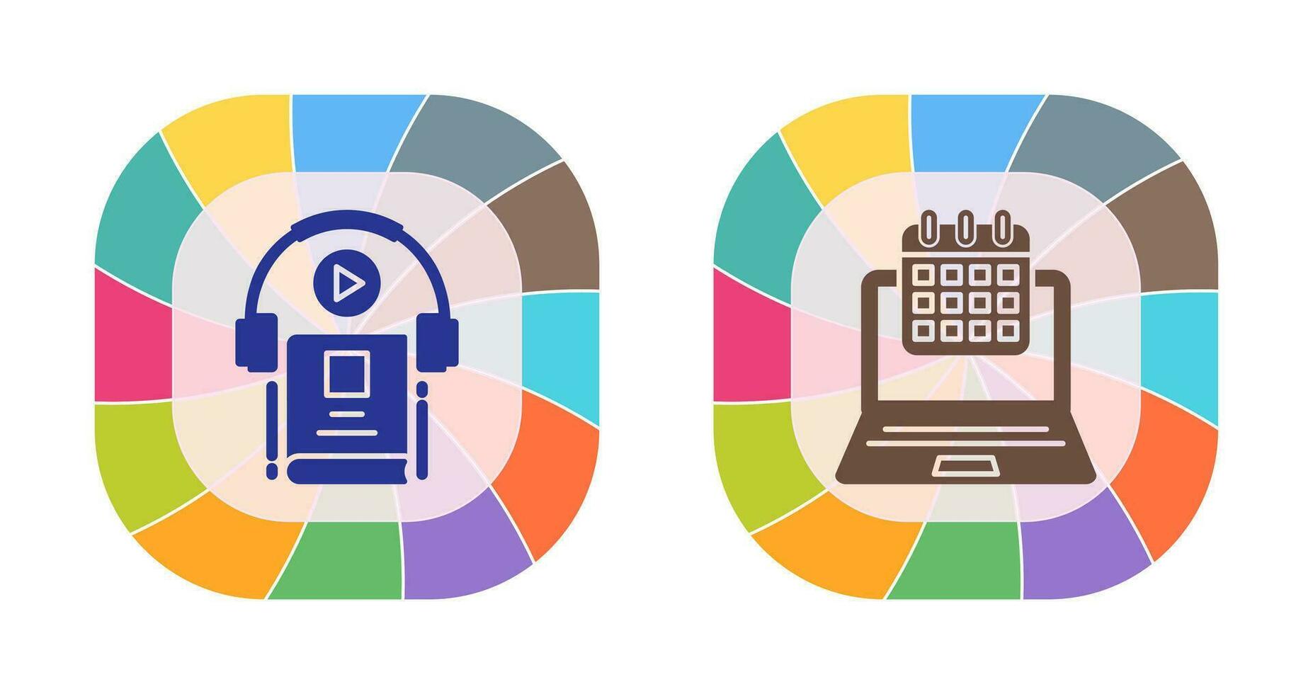 Timetable and Audio Book Icon vector