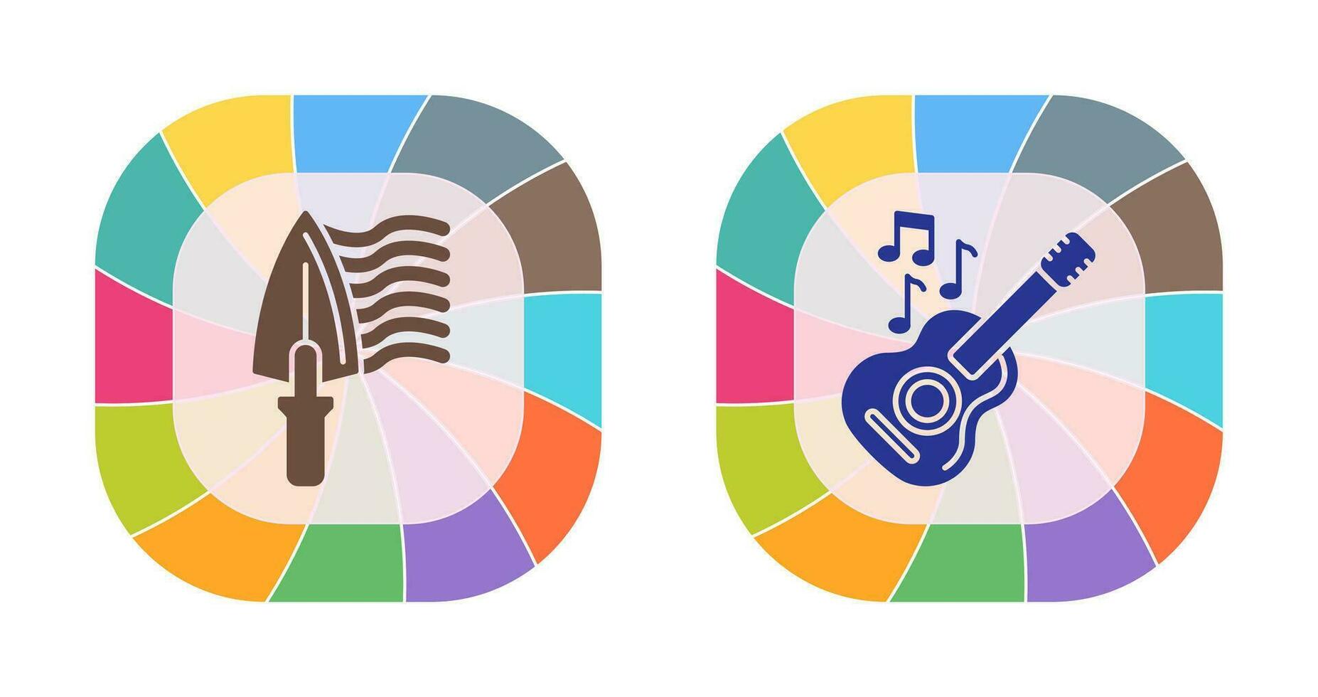 Trowel and Guitar Icon vector