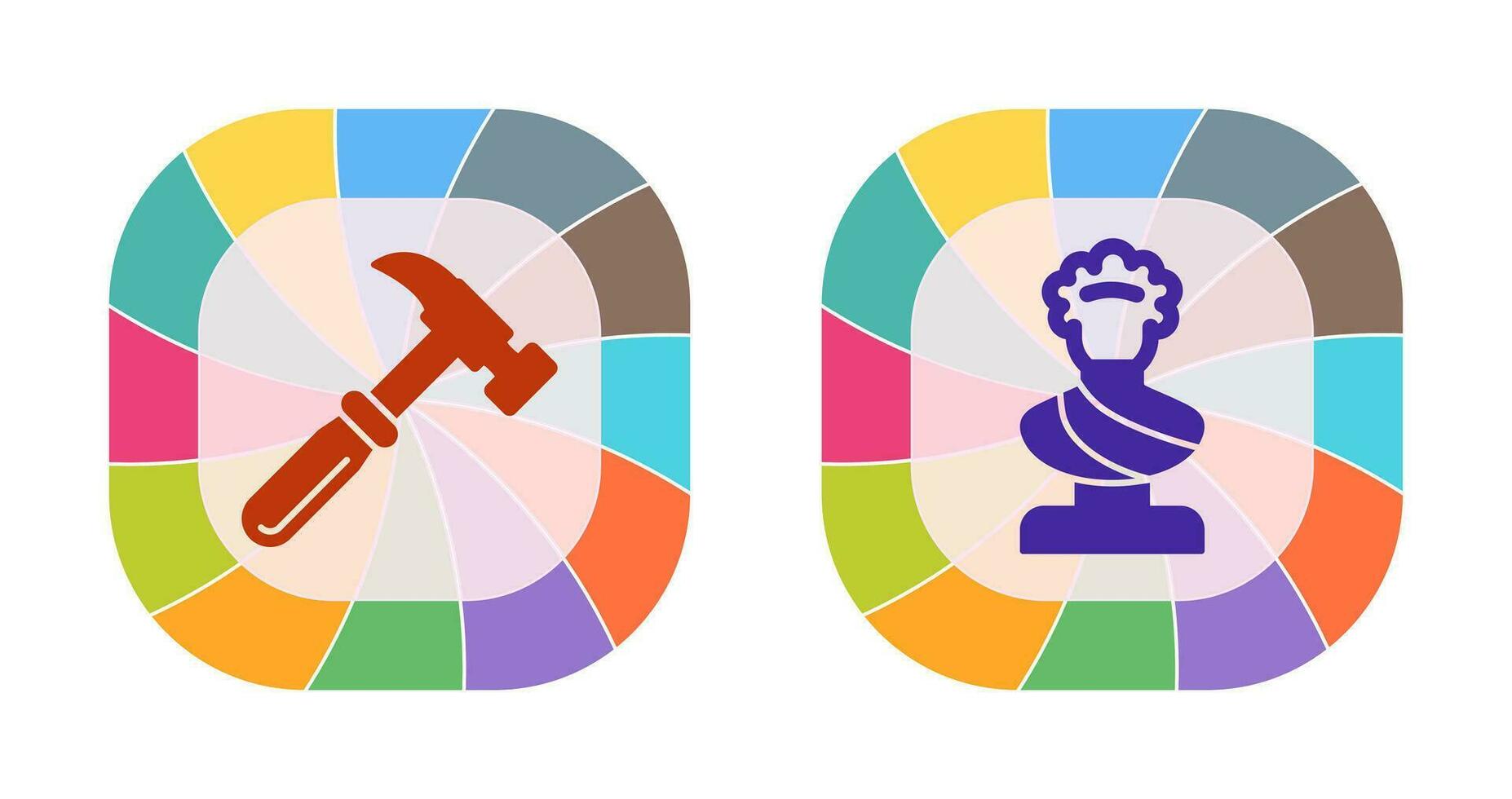 Hammer and Statue Icon vector