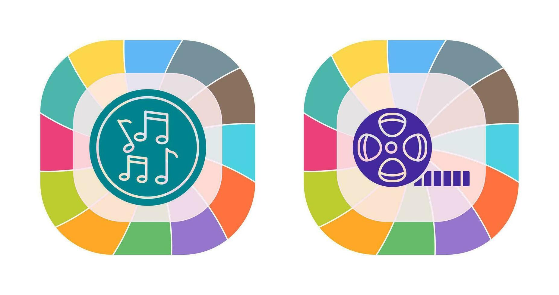 Musical Notes AND Film Reel Icon vector