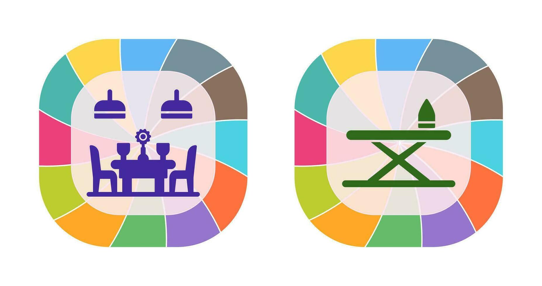 Iron Board and Table Icon vector