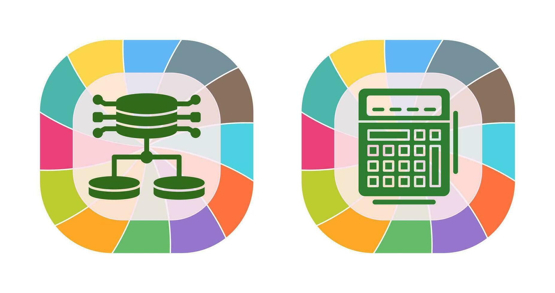 Structured Data and Calculator Icon vector