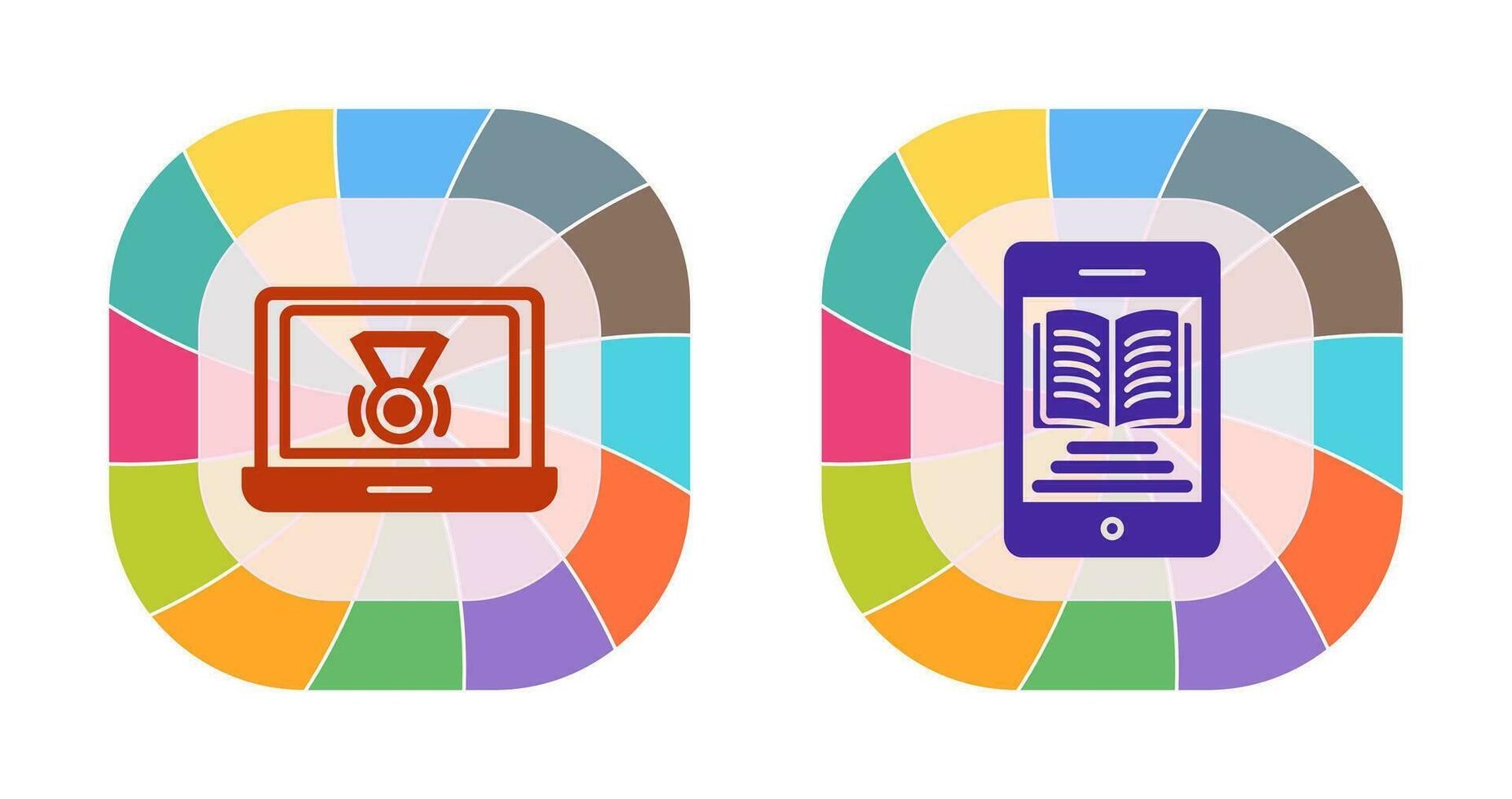 Medal and Ebook Icon vector