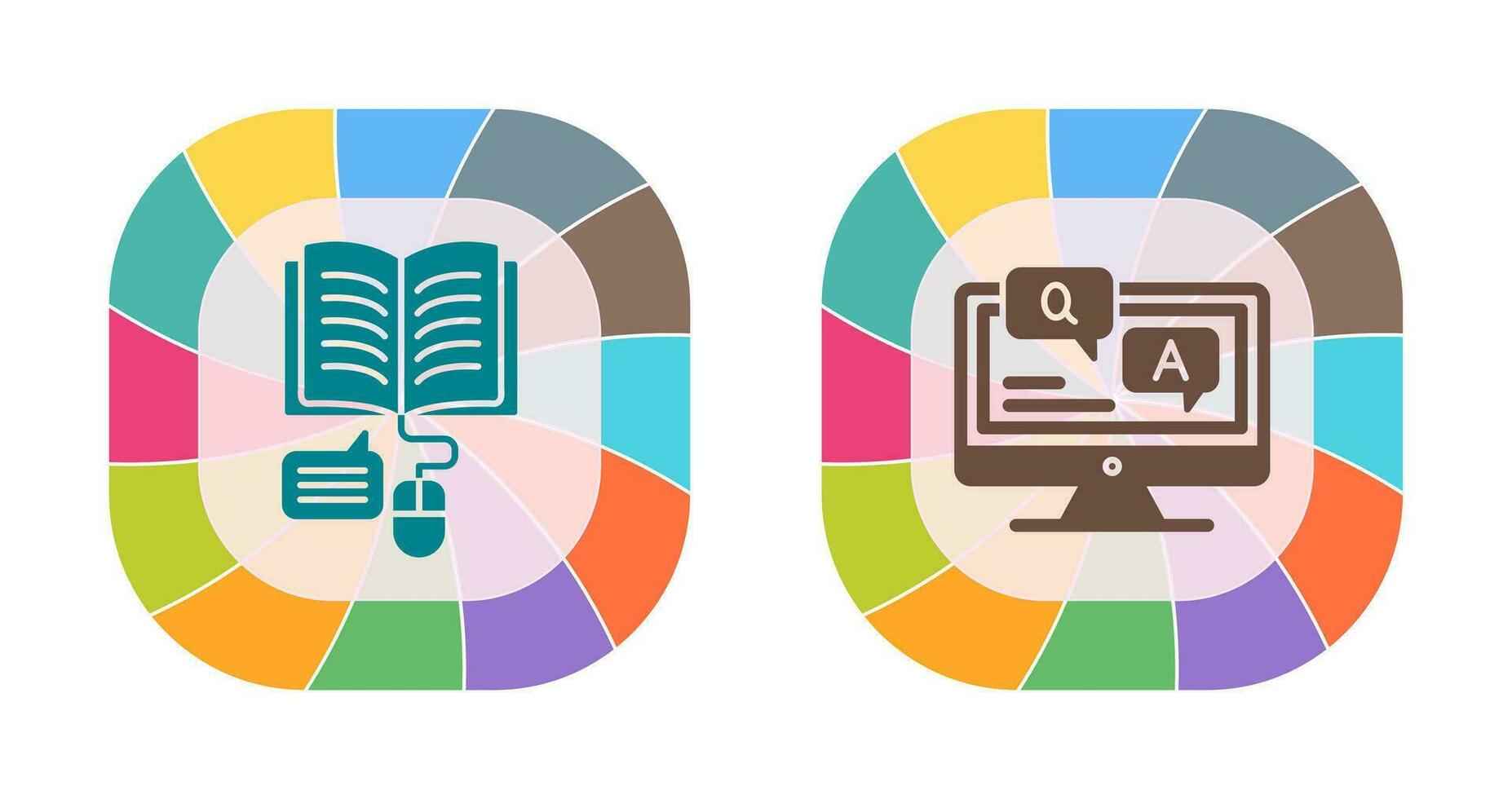 en línea aprendizaje y Preguntas más frecuentes icono vector