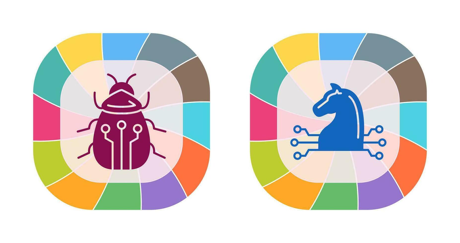Bug and Trojan Icon vector