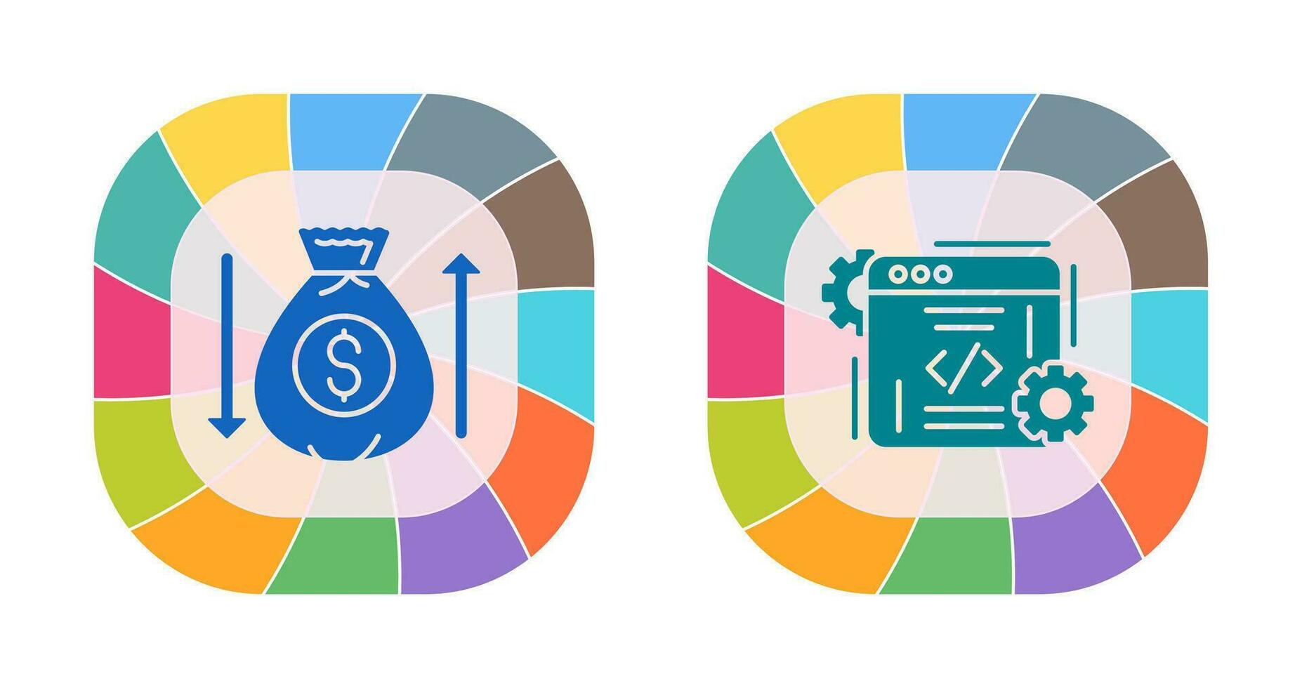 Money Bag and Coding Icon vector