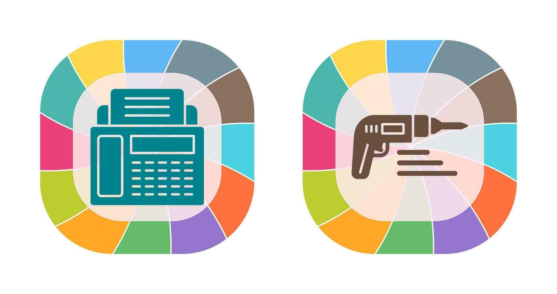 Fax Machine and Drill Icon vector