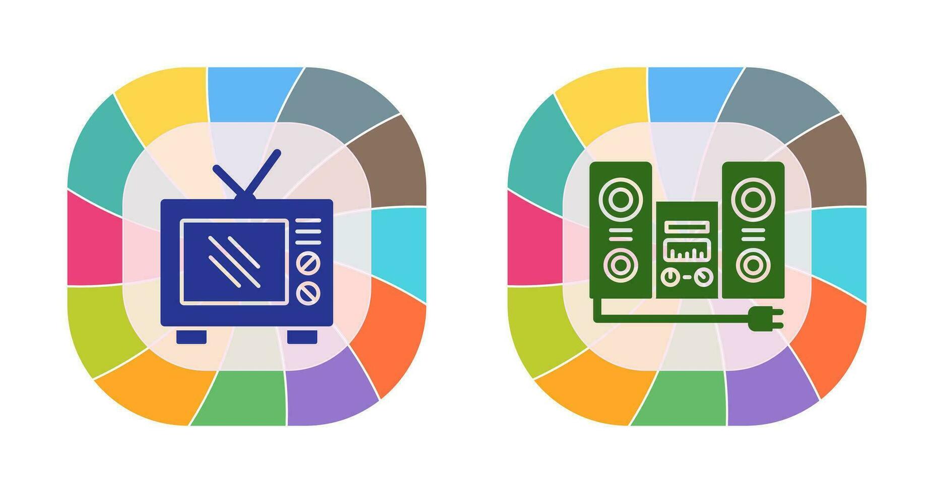 Old TV and Stereo Icon vector