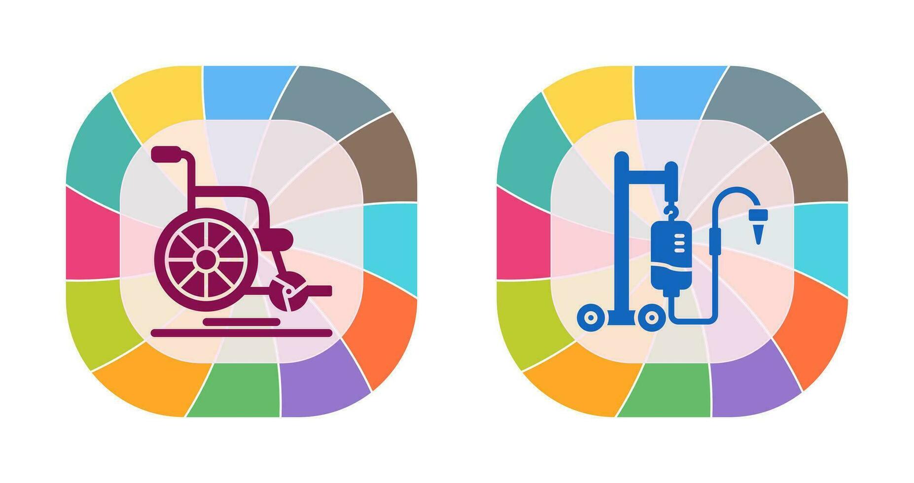 Wheel Chair and Intravenous Icon vector
