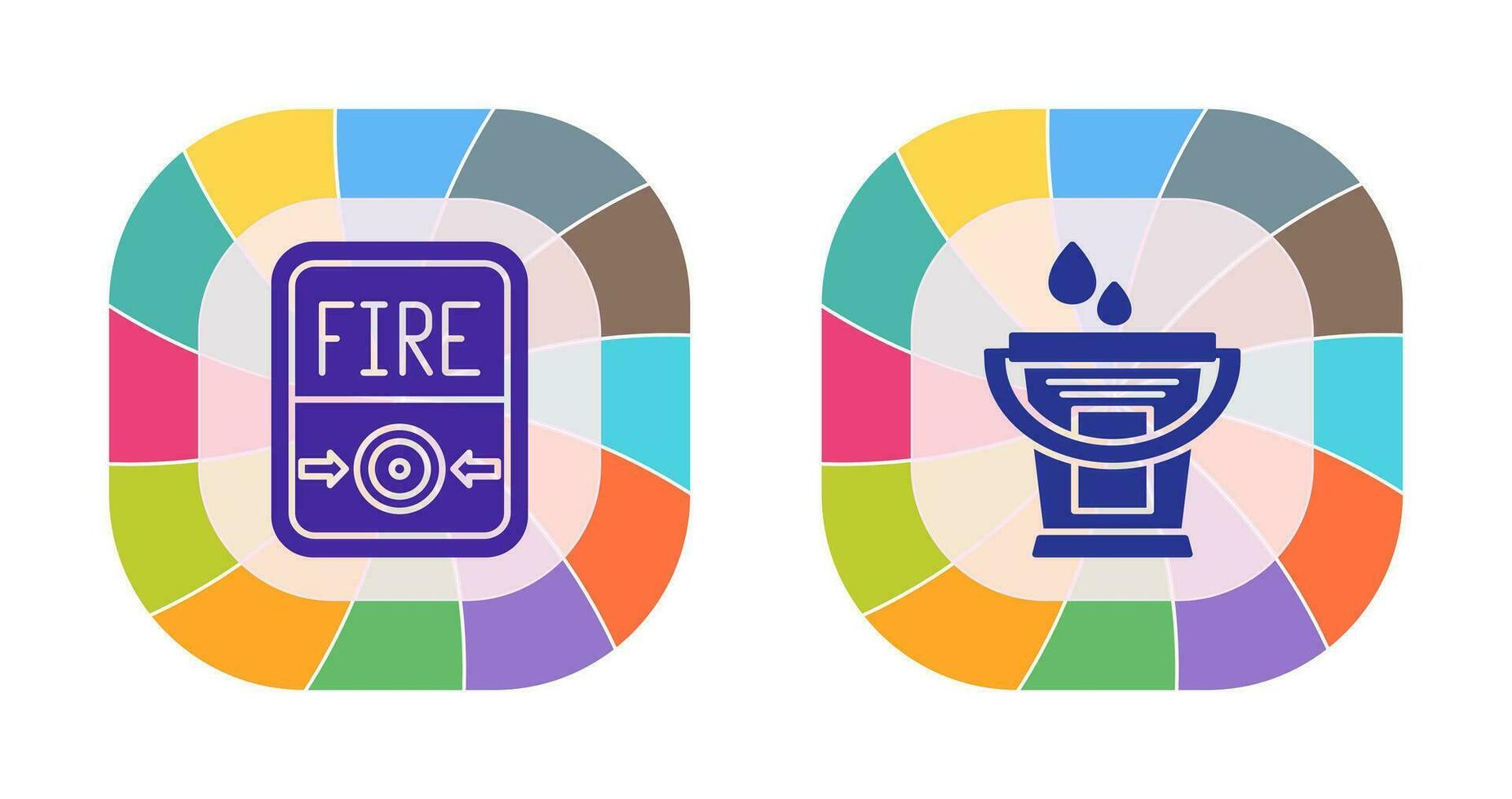 Fire Button and Water Bucket Icon vector