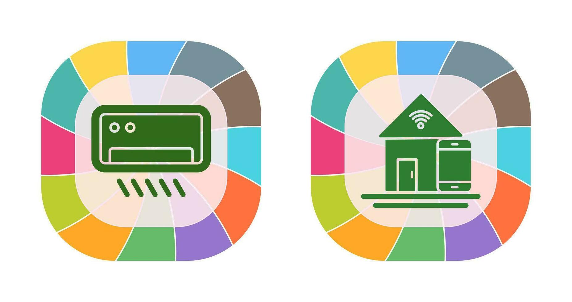 Air Conditioner and Home Automation Icon vector