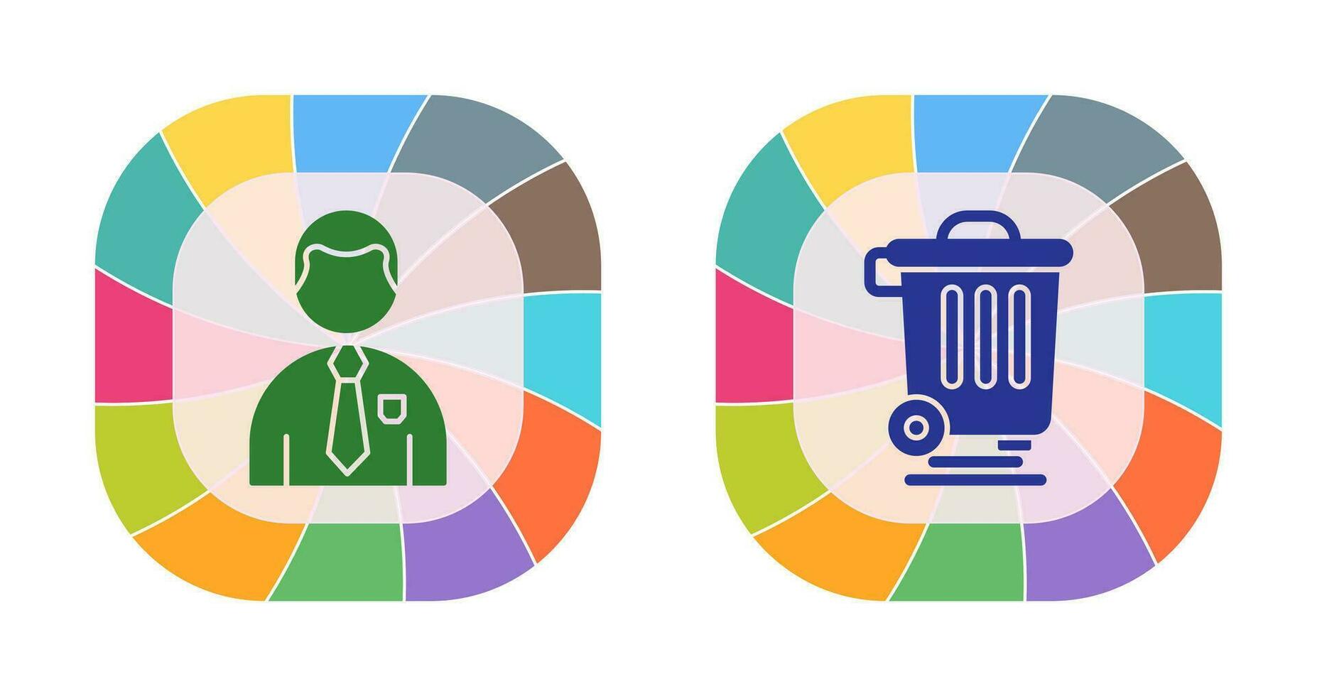 Employee and Dustbin Icon vector