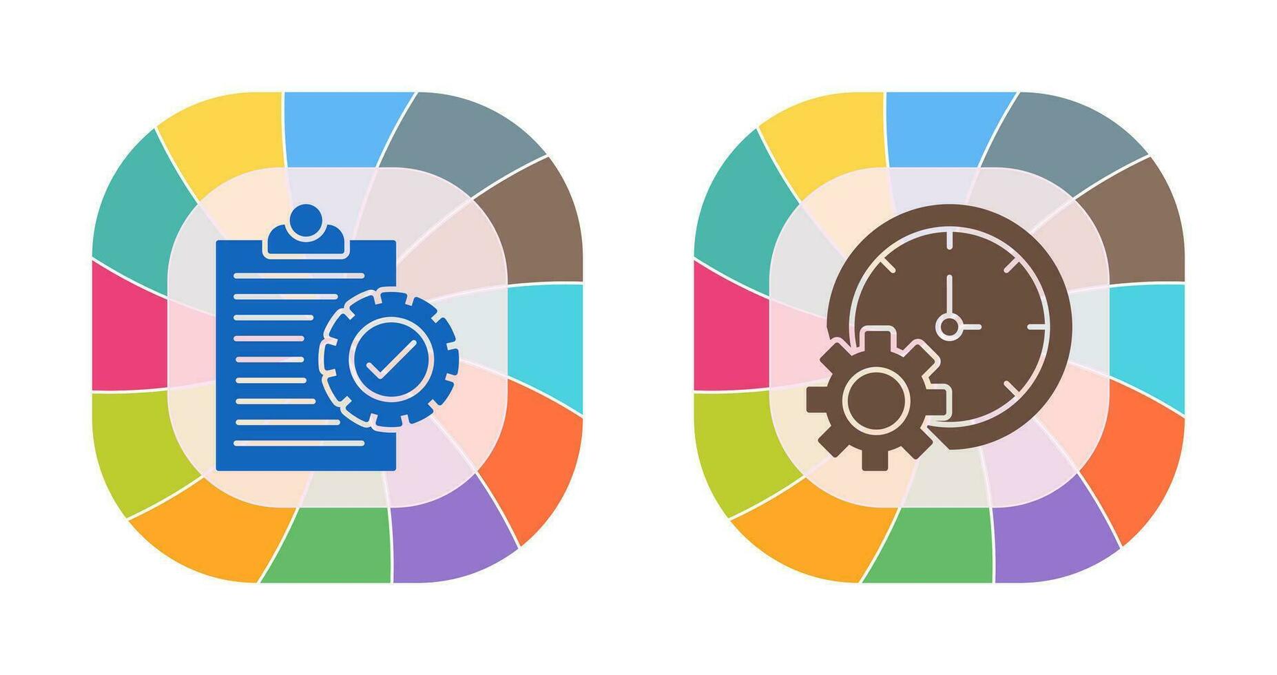 Check List and Time Setting Icon vector