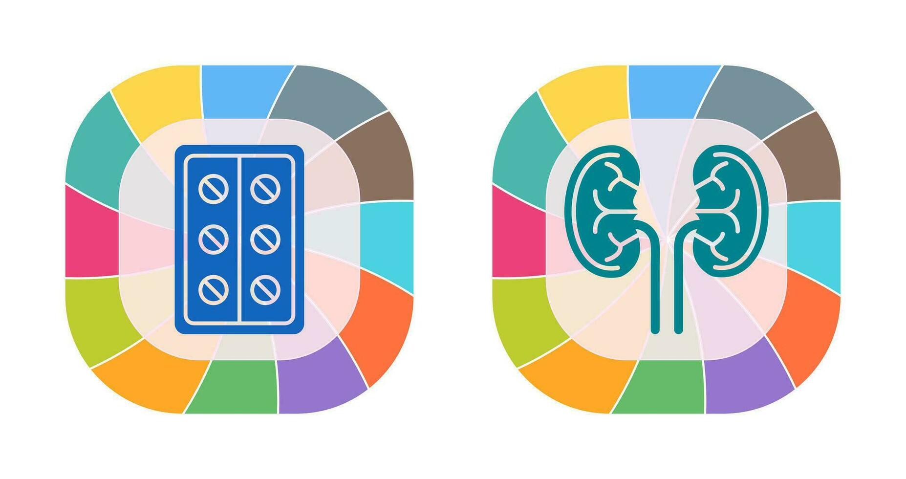 Pills and Kidney Icon vector