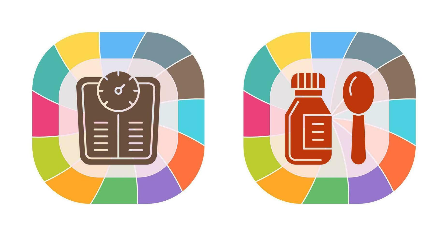 Weight Scale and Syrup Icon vector