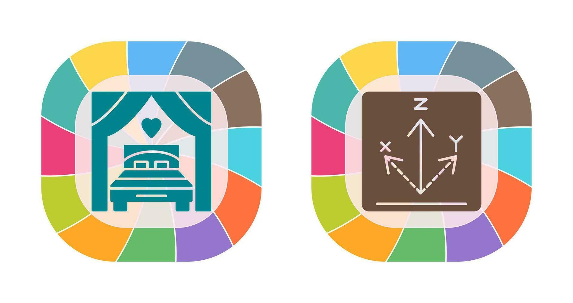 Bed and Axis Icon vector