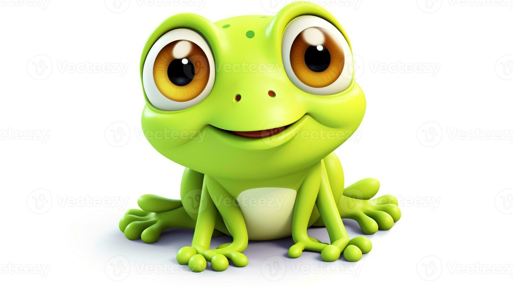 a cute little Frog in vector style. Generative AI photo