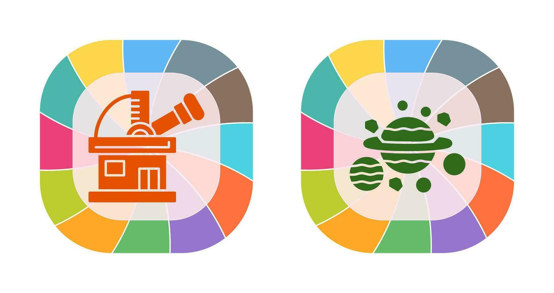 observatory and planets Icon vector