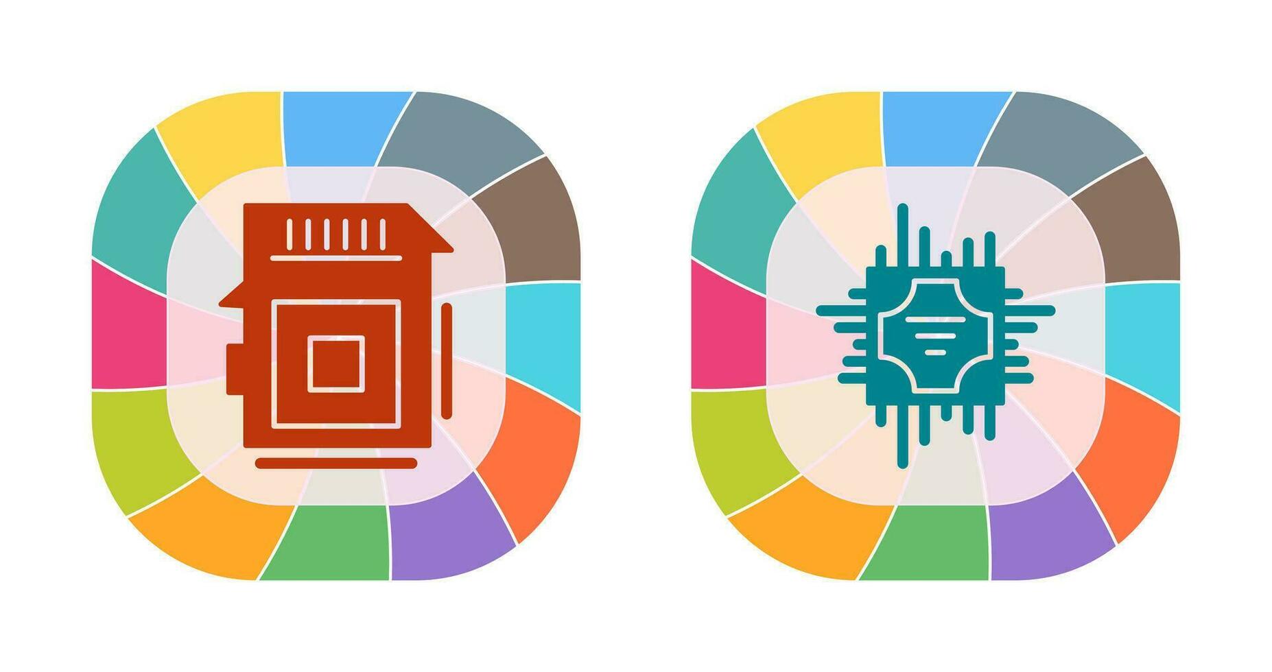 Sd Card and Cpu Icon vector