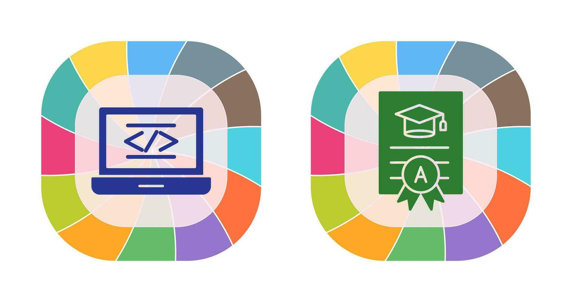 Coding and Report Card Icon vector
