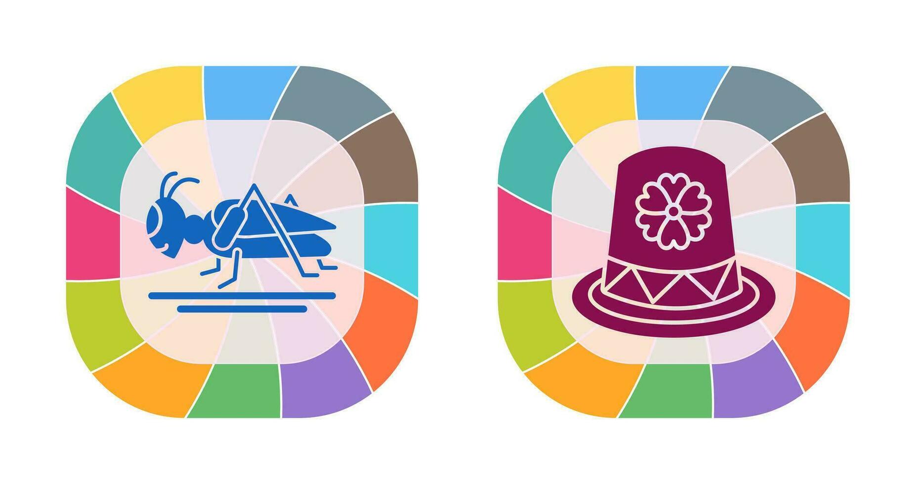 Grasshopper and Hat Icon vector