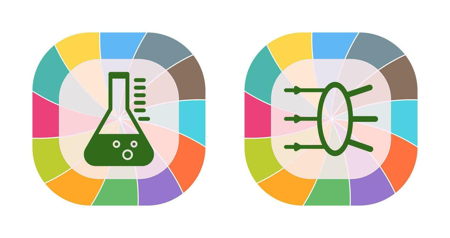 Refraction and beaker Icon vector