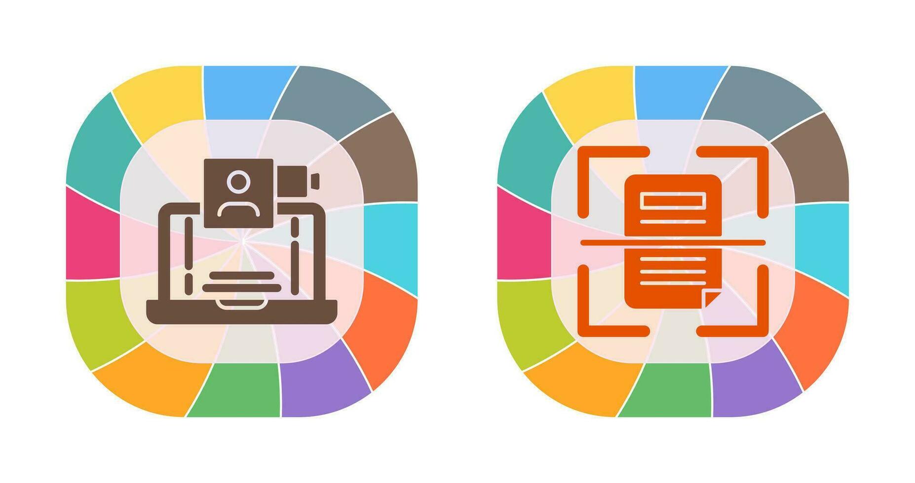Video Call and Scan Icon vector