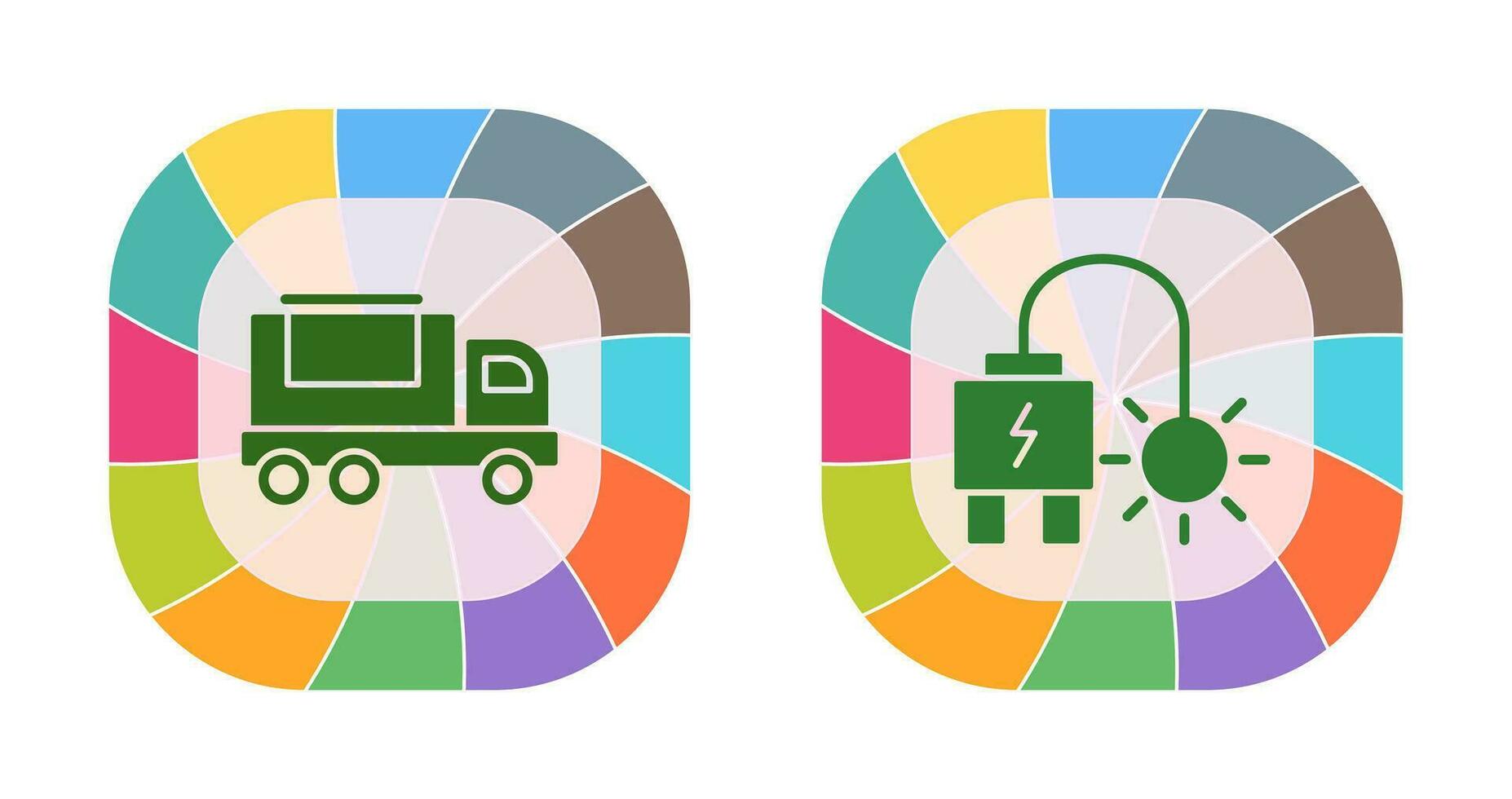 Cargo Truck and Plug Icon vector