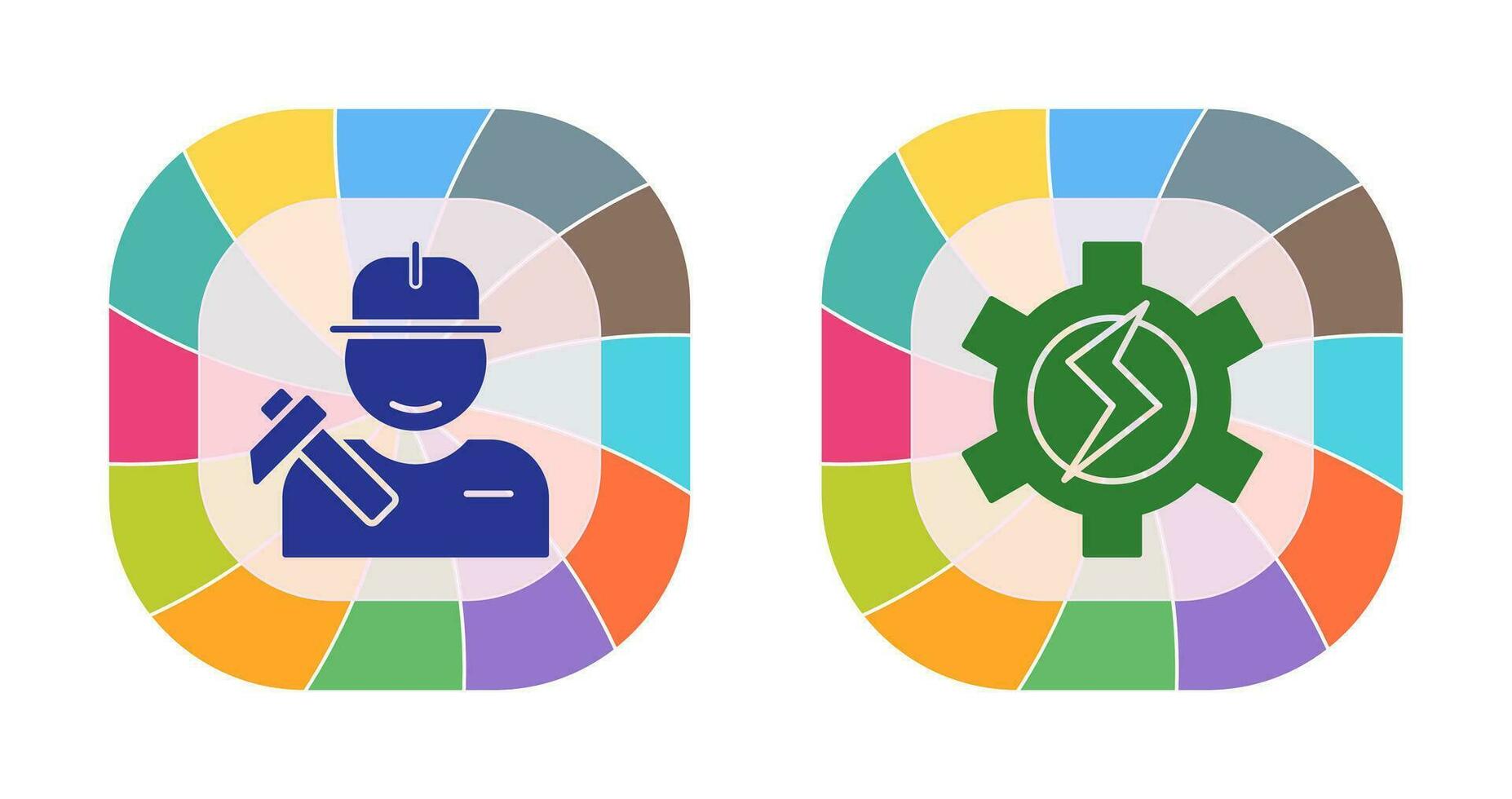 Worker and Setting Icon vector
