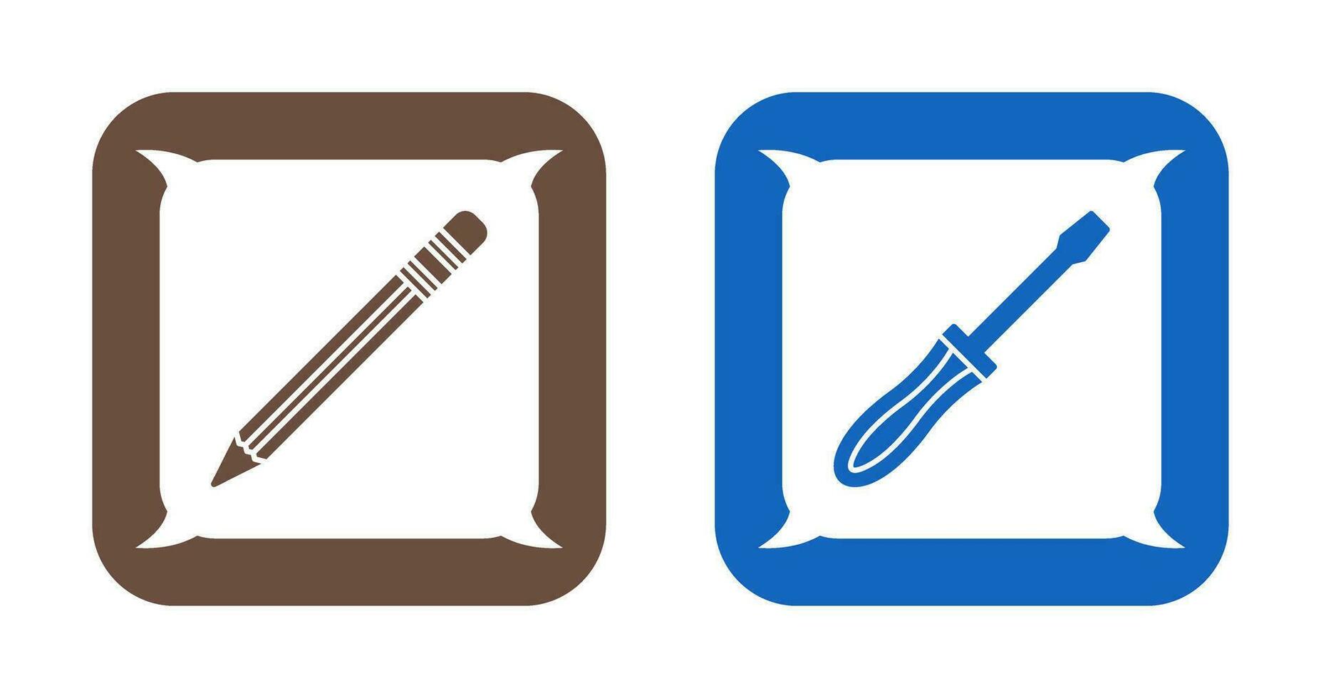 Pencil and Screwdriver Icon vector