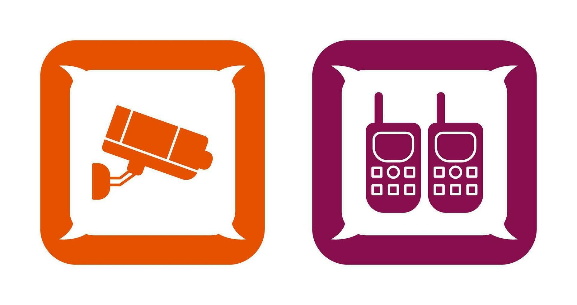 CCTV Camera and Walkie Talkie Icon vector