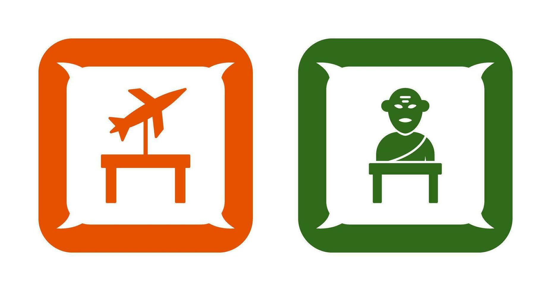 Jet Exhibit and Greek god Icon vector