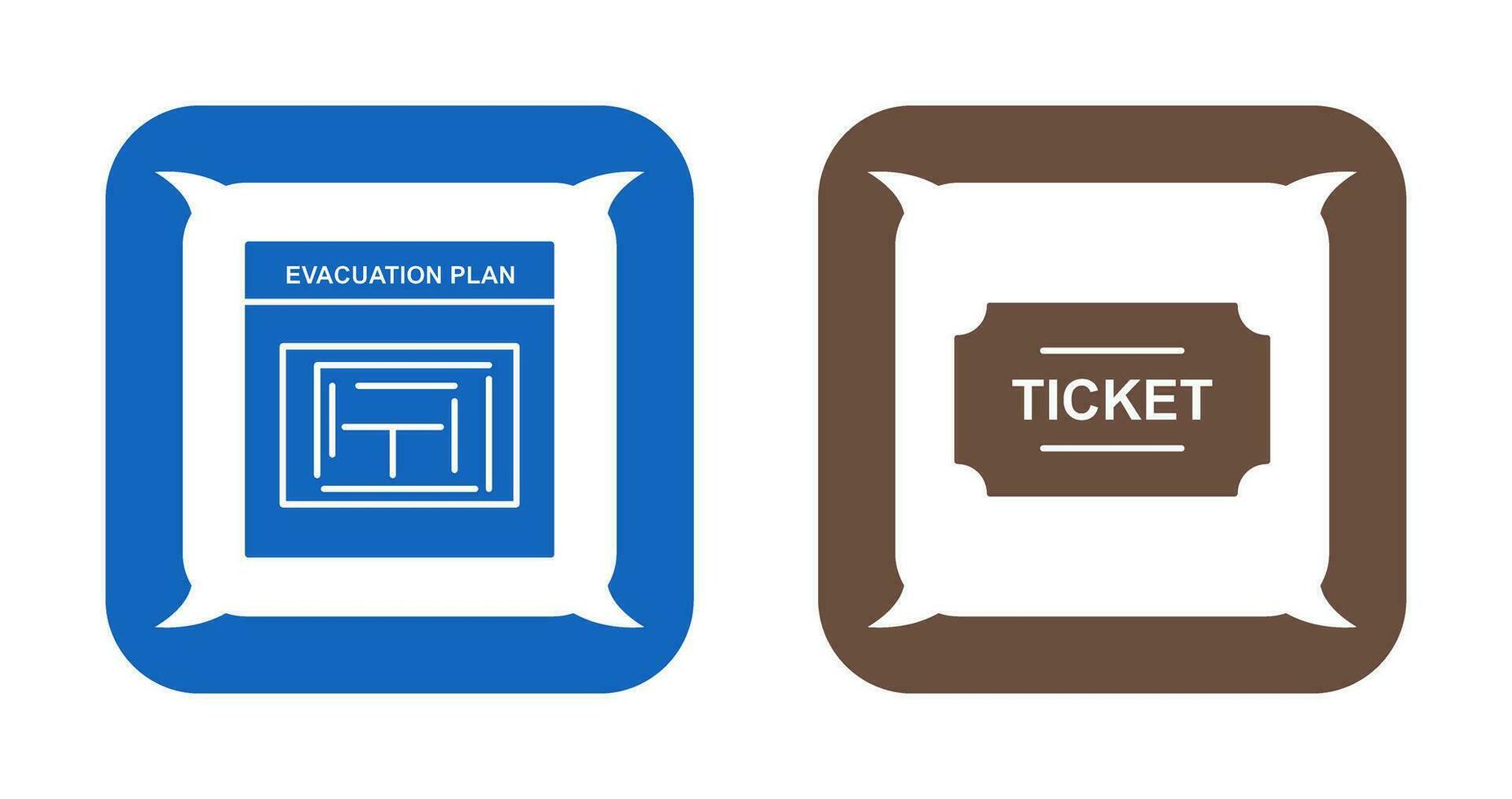 evacuación plan y Entradas icono vector