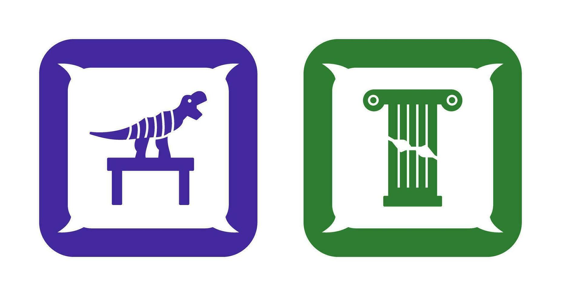 Bones Exhibit and Broken Icon vector