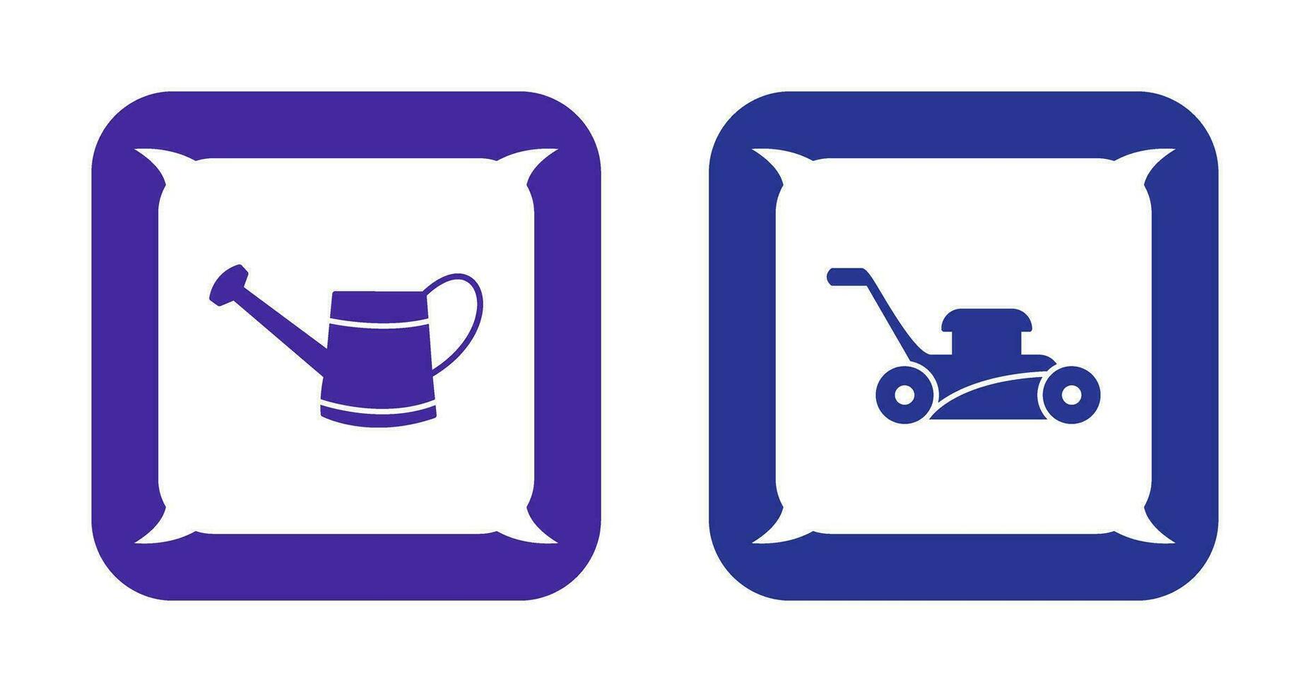 Watering tool and Lawn Mower Icon vector