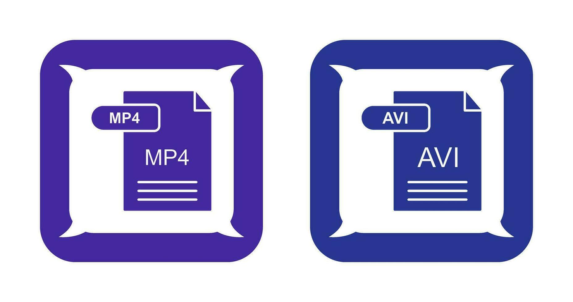 MP4 and AVI  Icon vector
