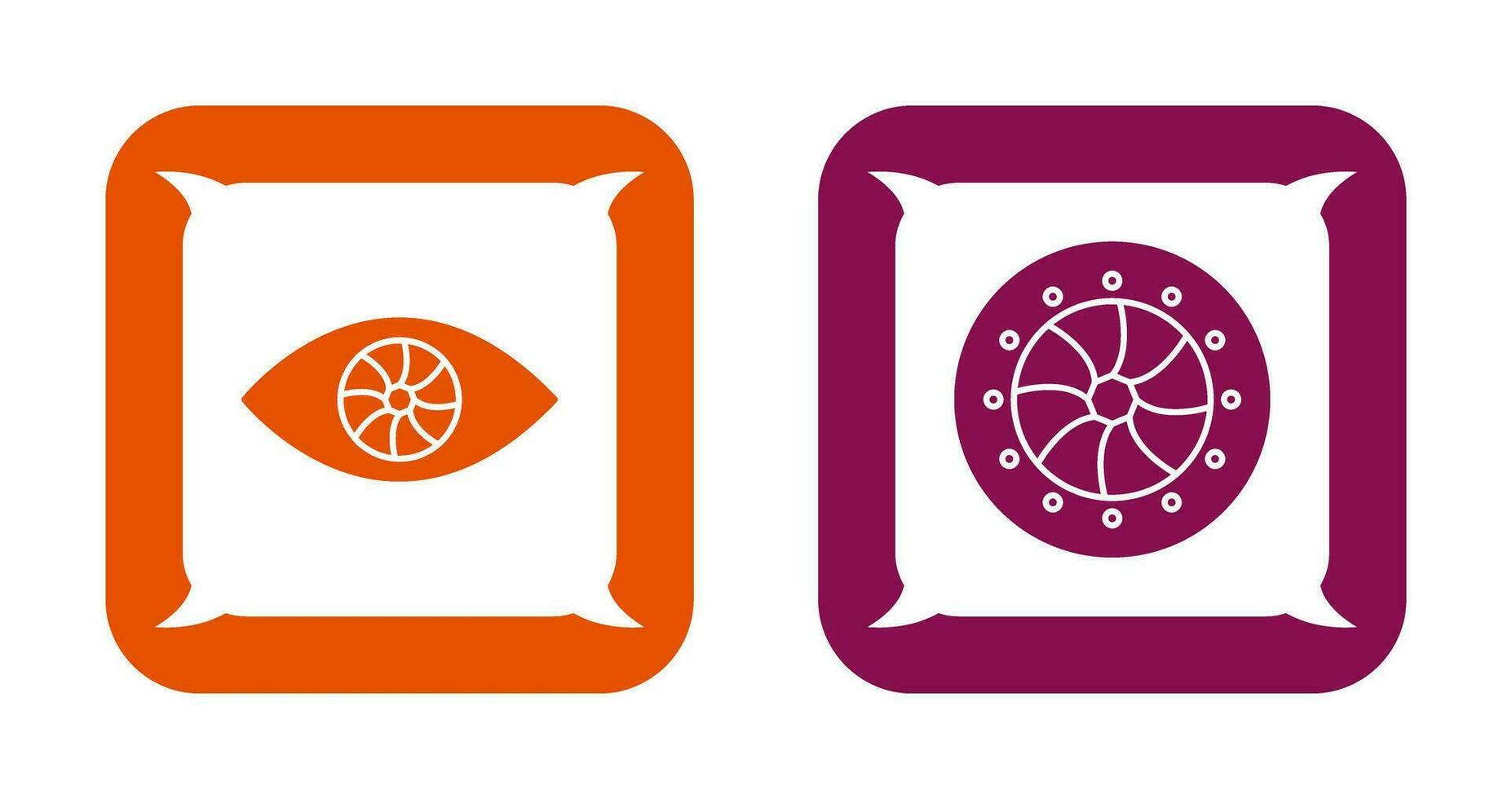 eye and optical diaphram Icon vector
