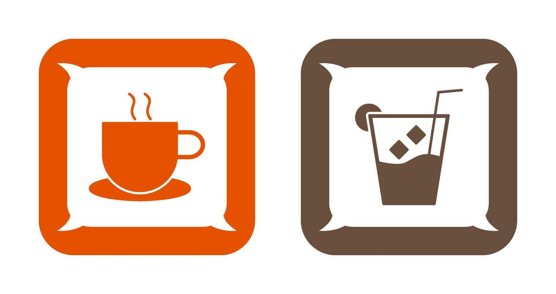 hot coffee and whiskey sour Icon vector