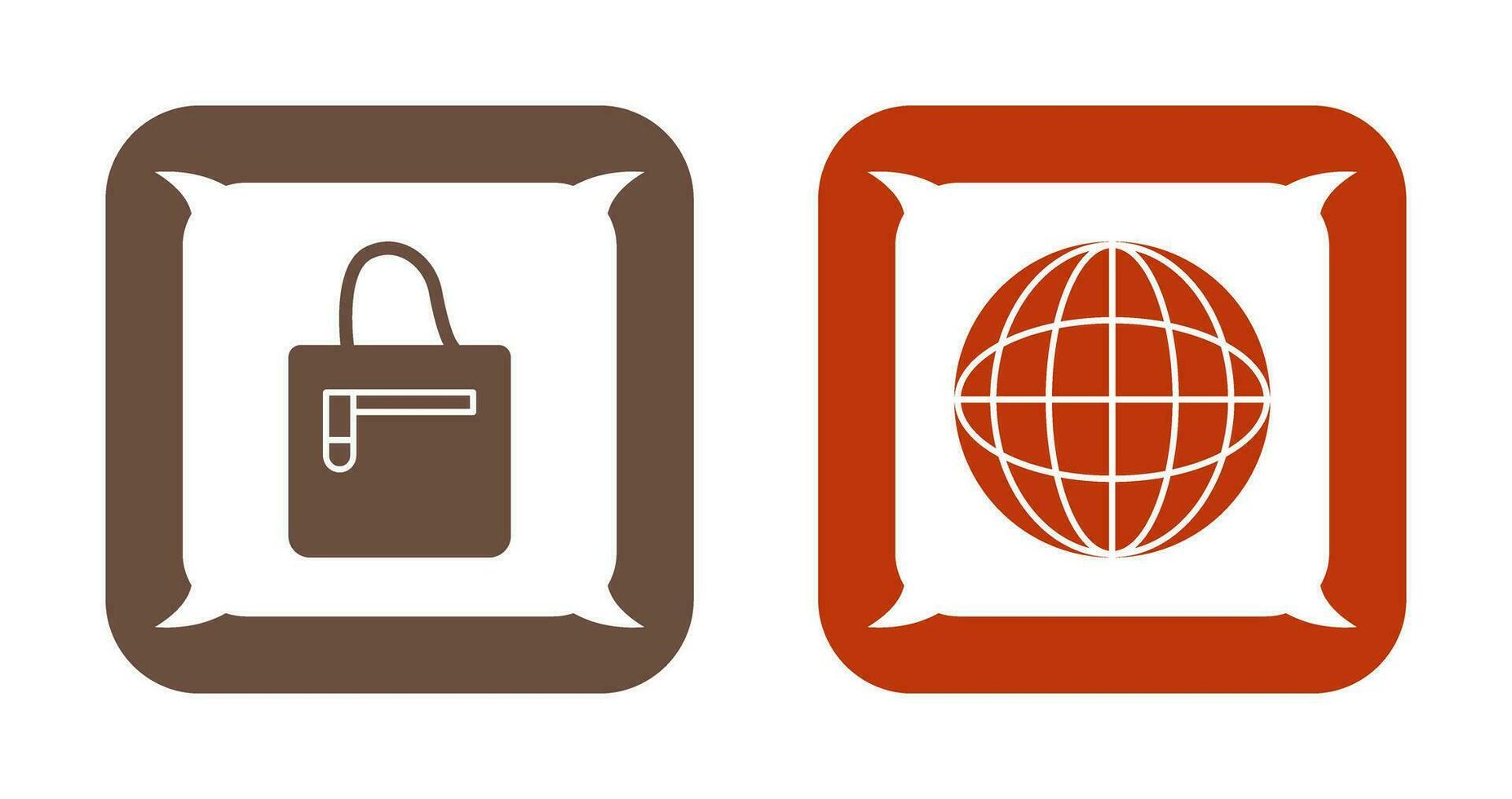handbag and globe  Icon vector