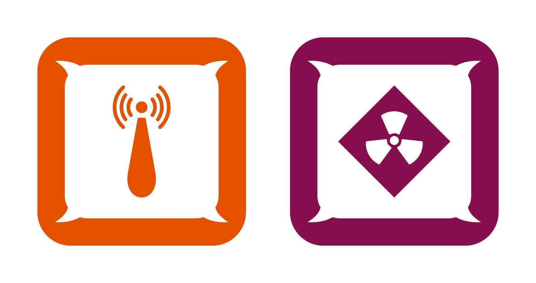 non ionizing radiation and radiation Icon vector